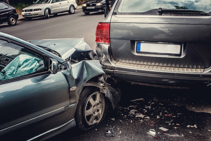 Car accident on the street in Summerlin, Nevada